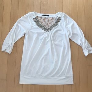 Maurices Cream Beaded Top Size XL